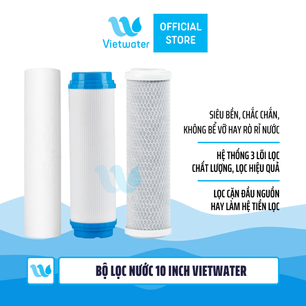  Bộ lọc nước sinh hoạt 10 inch Vietwater (bộ ba - bộ lọc thô) 