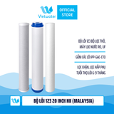  Bộ lõi thô 123 20 inch Vietwater NK (PP-UDF-CTO) - lõi UDF Resin 20 inch Vietwater NK (made in Malaysia) dùng cho máy lọc nước UF/RO, bộ lọc thô 