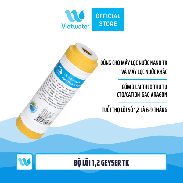  Bộ 2 lõi số 12 máy lọc nước Geyser TK (lõi CTO/Cation-GAC) 