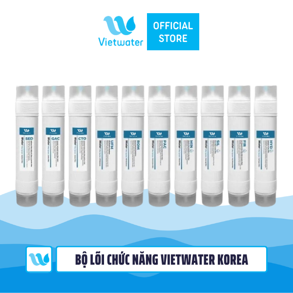  Bộ lõi chức năng Vietwater Korea dùng cho máy lọc nước nóng lạnh, máy lọc nước UF/Nano/RO 