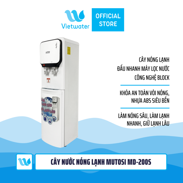  Cây nước nóng lạnh Mutosi MD-200s đấu nhanh máy lọc nước 