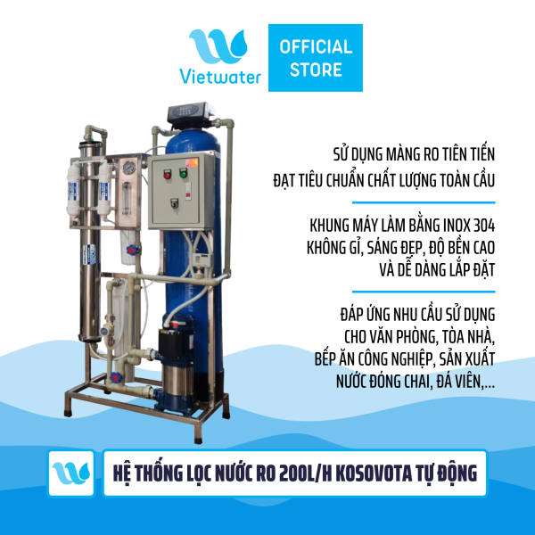  Hệ thống lọc nước RO 200lh Kosovota tự động 