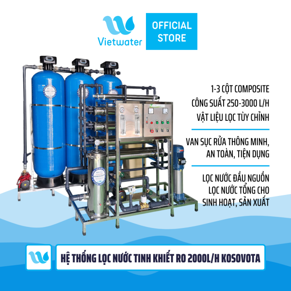  Hệ thống lọc nước tinh khiết RO 2000lh Kosovota 