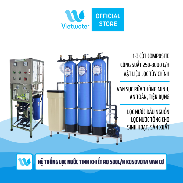  Hệ thống lọc nước tinh khiết RO 500lh Kosovota van cơ 