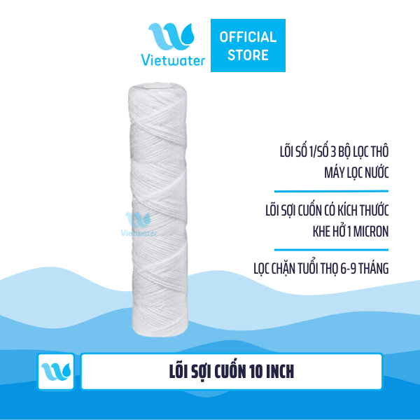  Lõi sợi cuốn 10inch/20 inch Vietwater 0.5 micron/ 1 micron - lõi sợi cuốn Big Blue 10 inch/20 inch Vietwater – lõi sợi cuốn béo 10 inch/20 inch 1 micron 