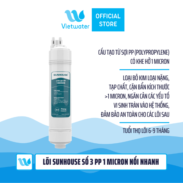  Lõi Sunhouse số 3 PP 1 micron nối nhanh 