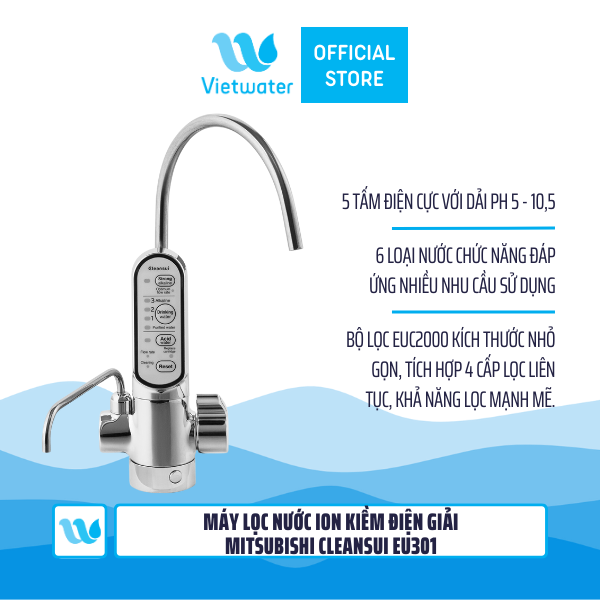  Máy lọc nước ion kiềm điện giải Mitsubishi Cleansui EU301 