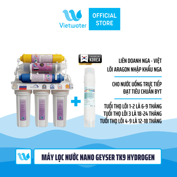  Máy lọc nước Nano Geyser TK9 Hydrogen ORP tích hợp công nghệ tạo nước ion kiềm 