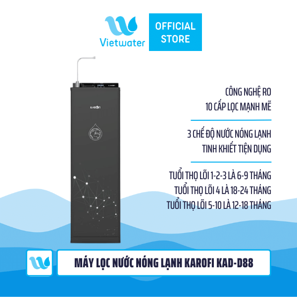  Máy lọc nước nóng lạnh Karofi KAD-D88 