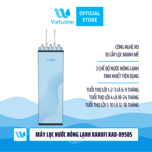  Máy lọc nước nóng lạnh Karofi KAD-D950S 