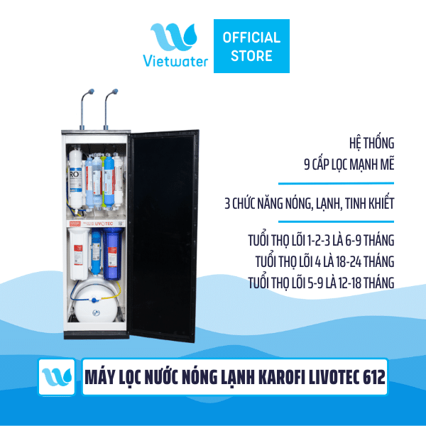  Máy lọc nước nóng lạnh Karofi Livotec 612 