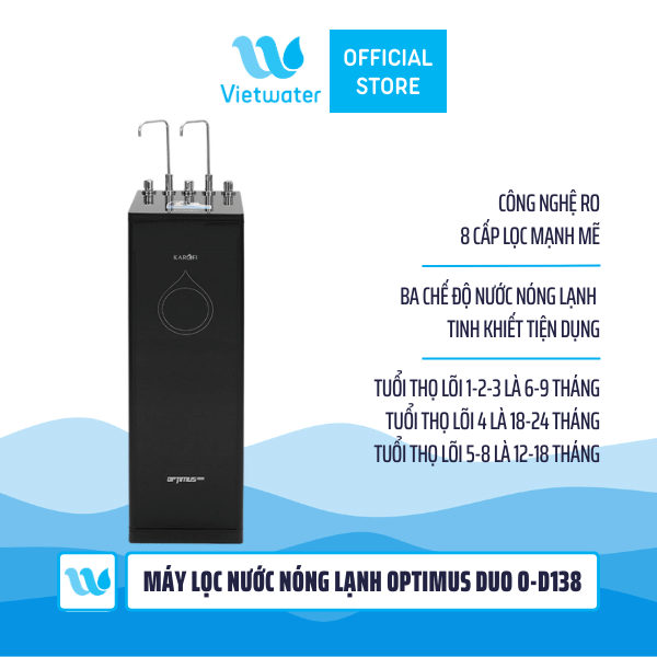  Máy lọc nước nóng lạnh Karofi Optimus Duo O-D138 