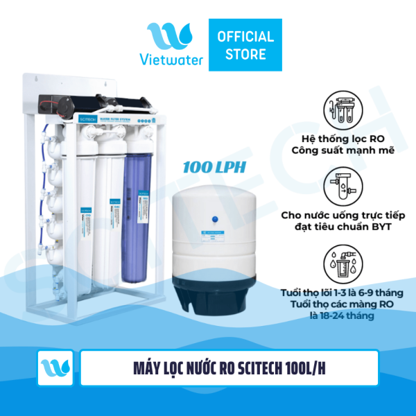  Máy lọc nước RO bán công nghiệp Vietwater 100LPH [đã bao gồm bình áp] 