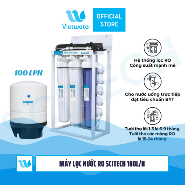  Máy lọc nước RO bán công nghiệp Vietwater 100LPH [đã bao gồm bình áp] 