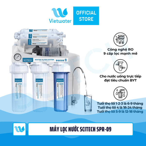  Máy lọc nước RO Vietwater SPR-09 (không tủ, để gầm) 