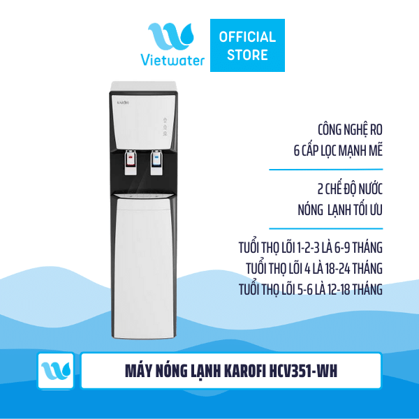  Máy lọc nước nóng lạnh Karofi HCV351-WH 