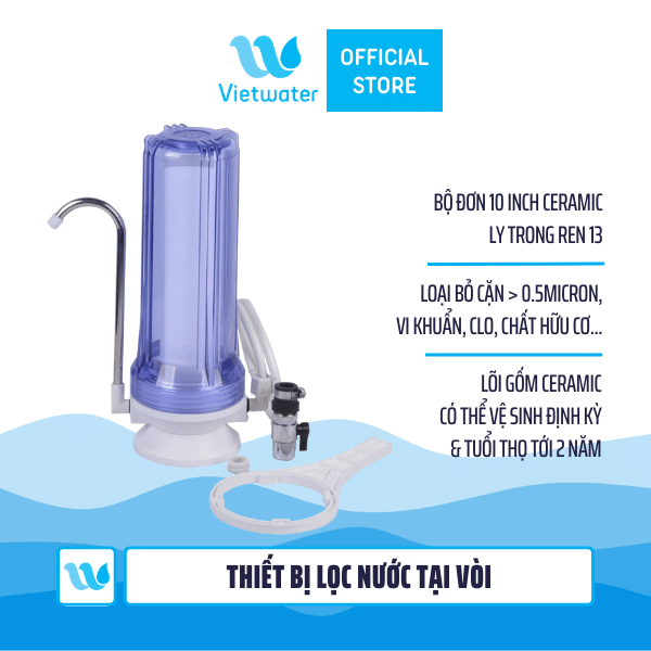  Thiết bị lọc nước tại vòi để bàn Vietwater Ultracarb TC1CER-UTC – Thiết bị lọc nước lắp trên bồn rửa, Máy lọc nước Nano Ceramic 