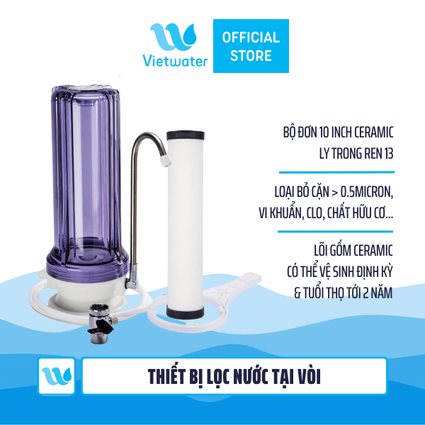  Thiết bị lọc nước tại vòi để bàn Vietwater Ultracarb TC1CER-UTC – Thiết bị lọc nước lắp trên bồn rửa, Máy lọc nước Nano Ceramic 