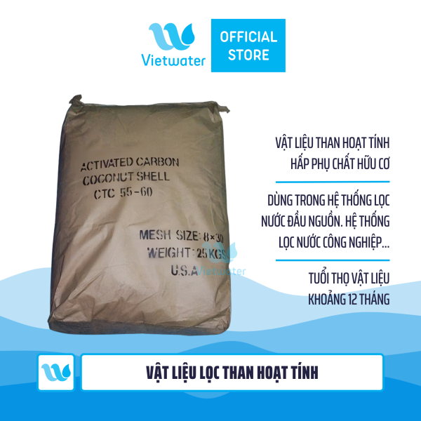  Than hoạt tính CTC 55-60 – vật liệu lọc than hoạt tính 