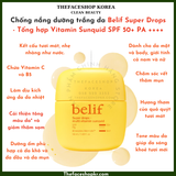  Kem Chống nắng dạng lỏng chiết xuất VITAMIN sáng da Belif Super Drops - Multi Vitamin Sunquid (SPF 50+, PA++++) 50ml 