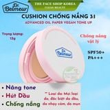  Cushion Chống Nắng Nâng Tone Hút Nhờn The Face Shop Dr Belmeur Advanced Oil Paper Vegan Tone Up Sun Cushion SPF50+ 