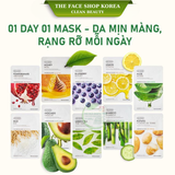  Mặt nạ giấy The Face Shop dưỡng ẩm trắng da cấp ẩm tốt Hàn Quốc Real Nature Face Mask 20g Mix các loại 