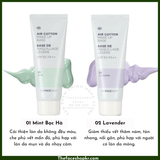  Kem lót trang điểm kiềm dầu, dưỡng da chống nắng The Face Shop Air Cotton Make Up Base SPF30 PA++ (35g) 