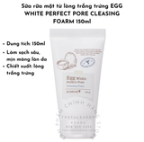  Sữa rữa mặt làm sạch sâu, mịn màng làn da từ lòng trắng trứng THE SKINFOOD EGG WHITE PERFECT PORE CLEASING FOARM 150ml 