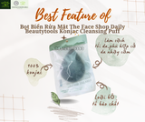  Bông rửa mặt bọt biển làm sạch sâu da mặt sợi mềm mại khử khuẩn Charcoal & Konjac Cleansing Puff The Face Shop 