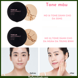  Phấn phủ che khuyết điểm nâng tông da sáng mịn tươi tắn The Face Shop Tone Up Skin Compact 10g chống nắng SPF30 PA++ 