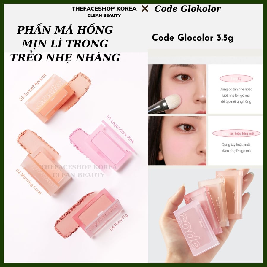  Phấn má hồng mịn lì Code Glokolor Mood Touch Blusher 3.5g 
