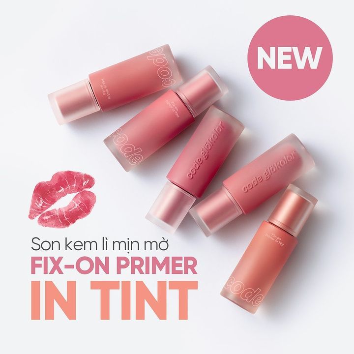  Son kem lì, mịn mờ Code Glokolor Fix-on Primer in Tint 4.7g 
