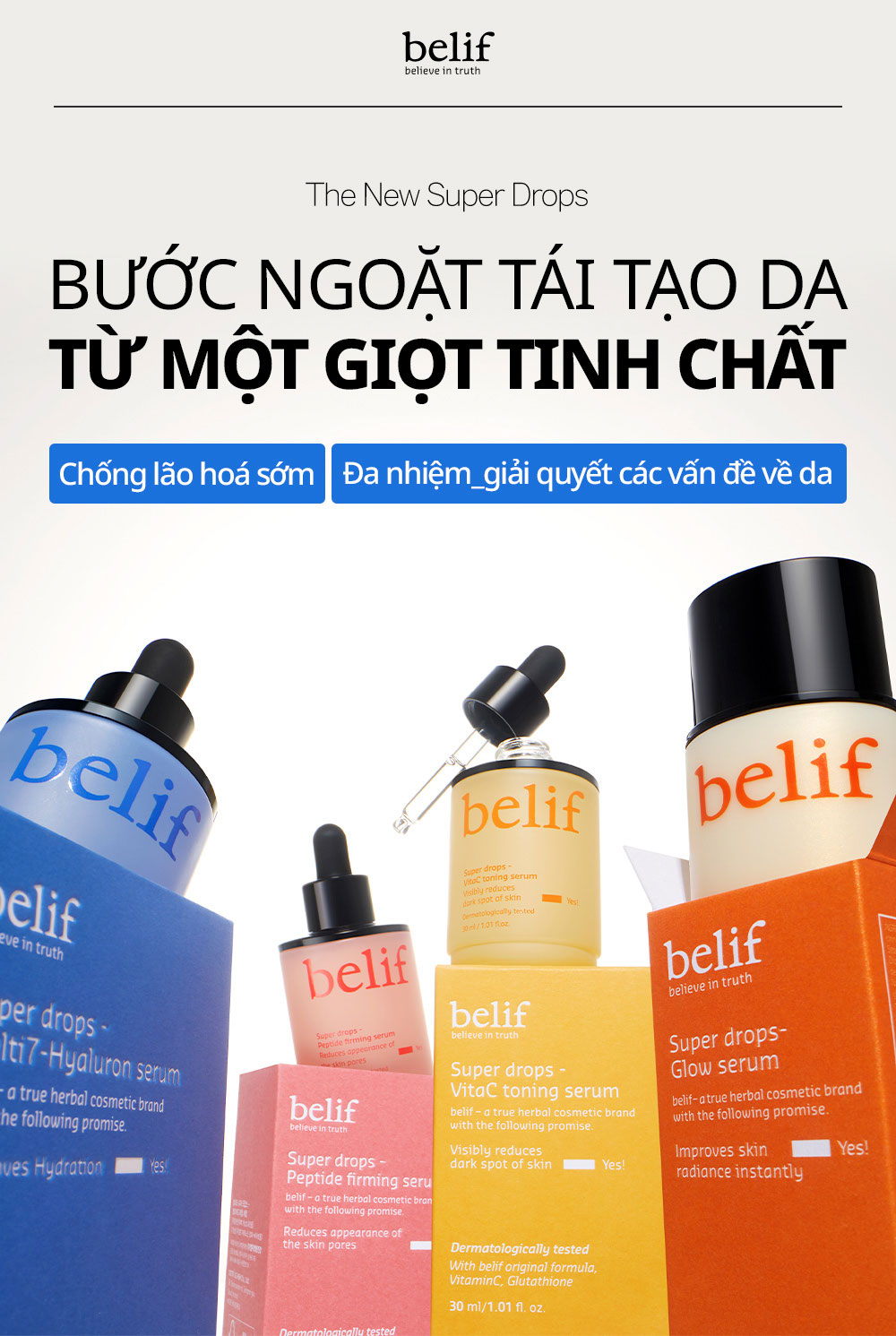  Tinh chất dưỡng ẩm và làm dịu belif Super drops - Multi7-Hyaluron serum 30ml 