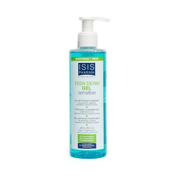  Gel Rửa Mặt Giảm Nhờn, Mụn Cho Da Nhạy Cảm Isis Pharma Teen Derm Gel Sensitive 250ml 