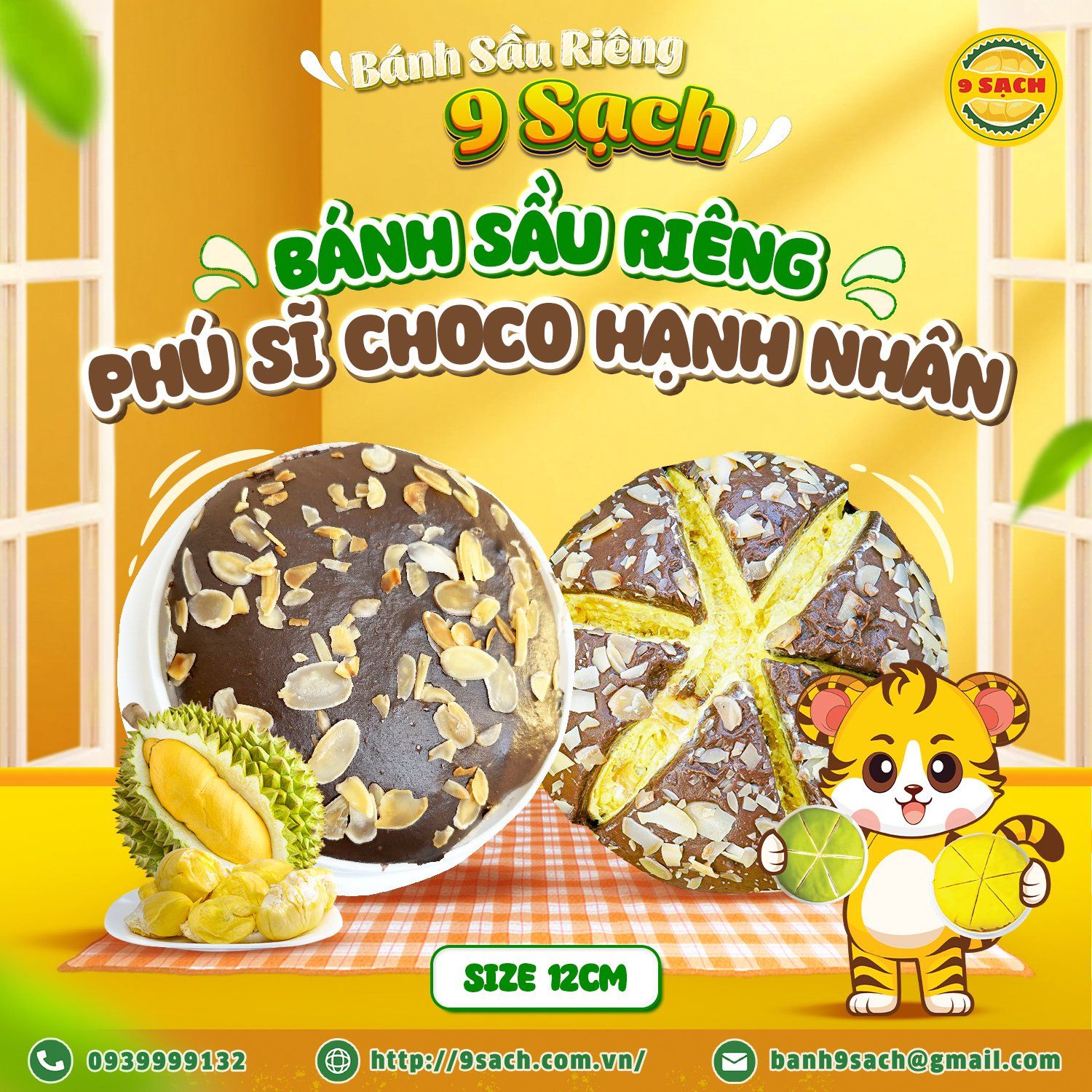  Bánh phú sĩ Chocolate hạnh nhân size 12cm - 400g 