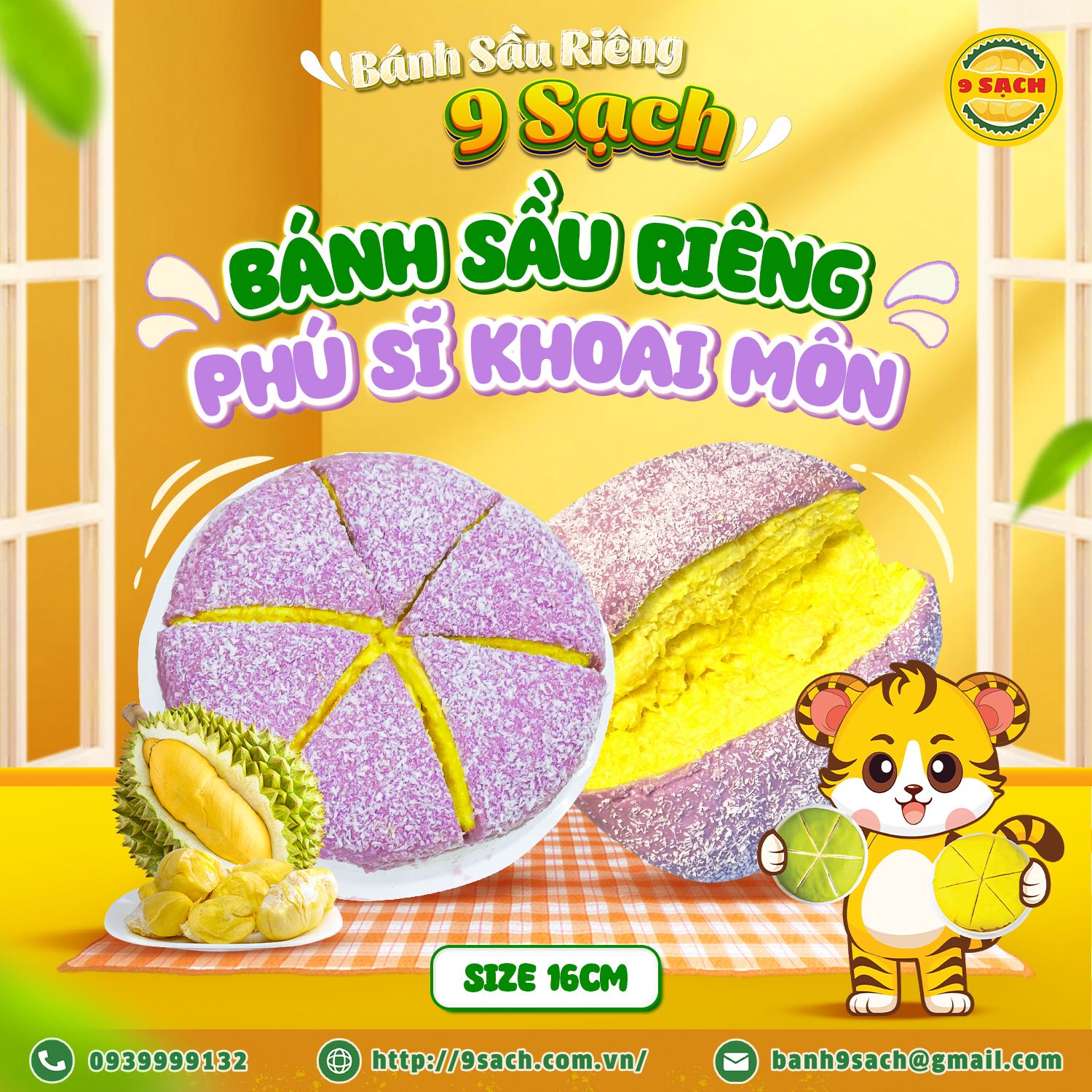  Bánh Phú Sĩ Sầu Riêng khoai môn - Size 16cm (600gr) 