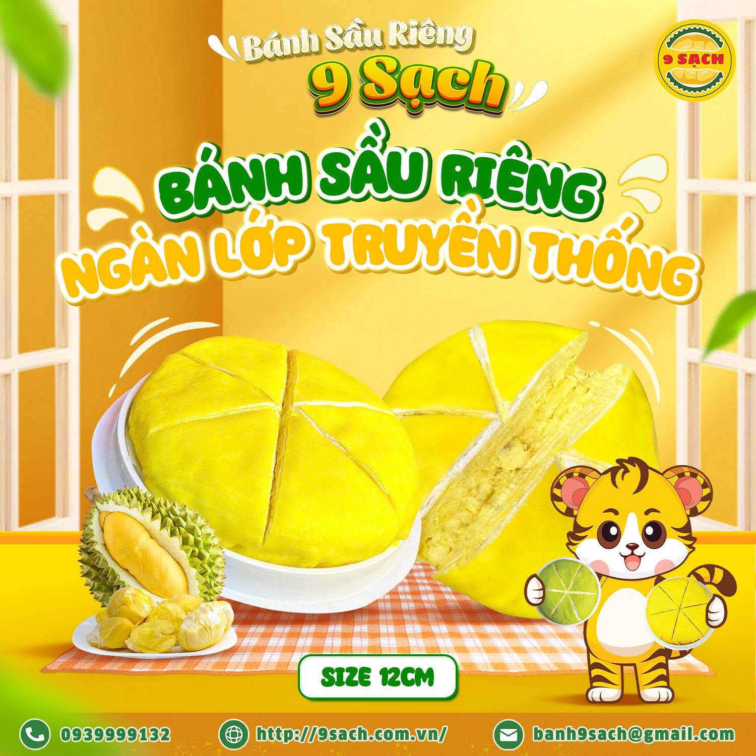  Bánh Sầu Riêng ngàn lớp truyền thống - Size 12cm (400g) 