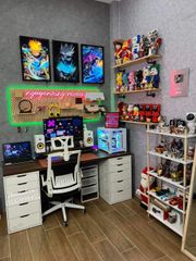 Bàn IKEA 2 Tủ Trắng Mặt Nâu óc chó