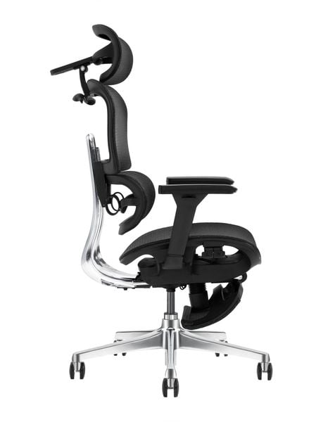 Ghế Công Thái Học Atum Màu Đen Lưng Hợp Kim Nhôm, Tựa Đầu 6D