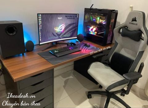 IKEA 2 Tủ Đen Mặt Nâu