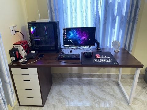 Bàn IKEA 1 Tủ Mix Màu Nâu Trắng