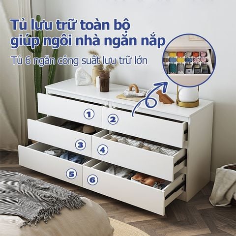 Tủ đựng đồ IKEADESK.VN, để quần áo, mỹ phẩm, hộc kéo hiện đại, trẻ trung