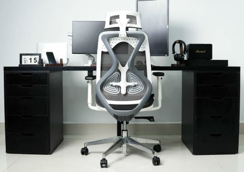 Ghế Công Thái Học Butterfly Wing Đen- Trắng