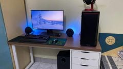 Bàn IKEA 1 Tủ Trắng-mặt nâu