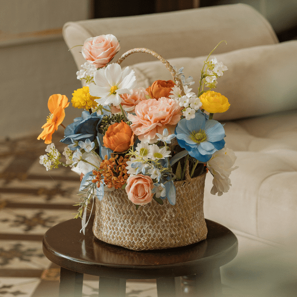  GIỎ MÂY - TONE CAM XANH 