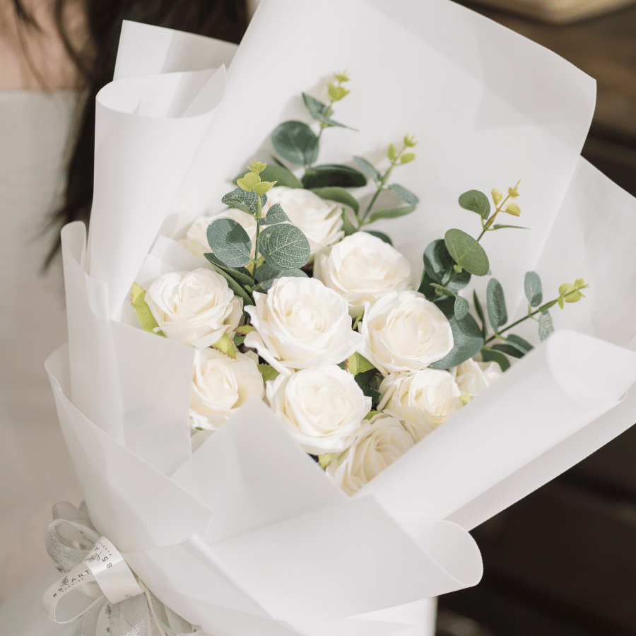  HOA BÓ - HOA HỒNG TRẮNG L 