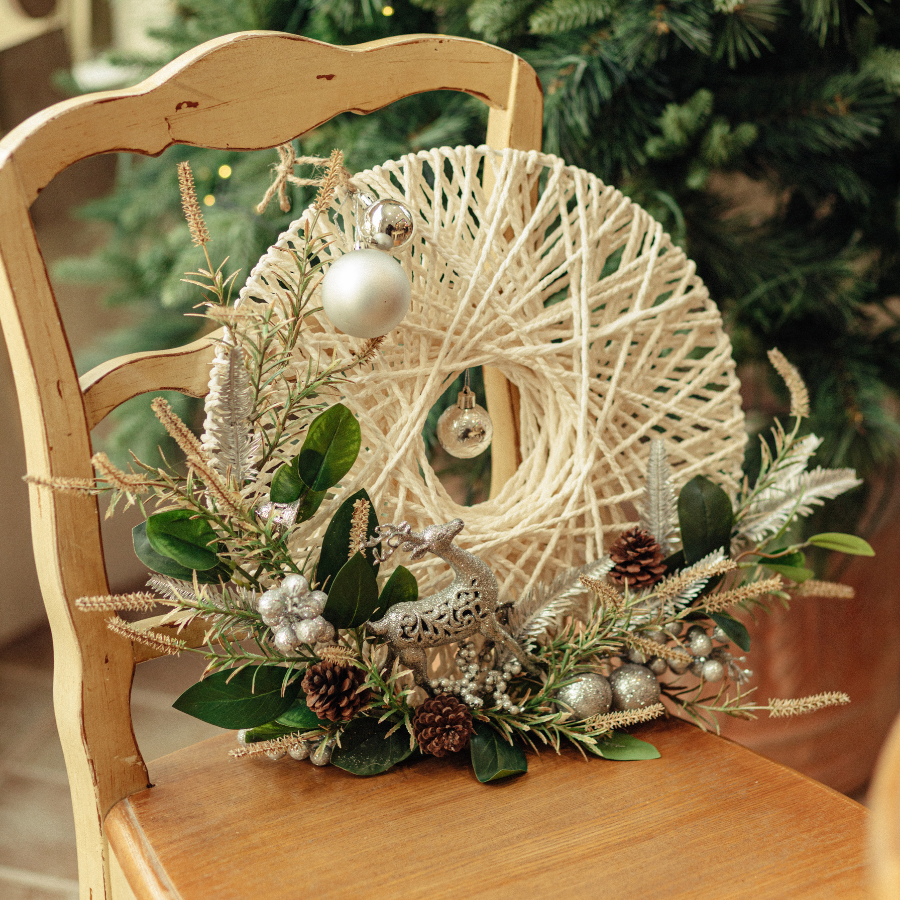  VÒNG HOA NOEL TRẮNG 