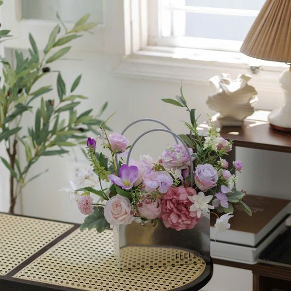  GIỎ FLEURS - HỒNG TÍM 