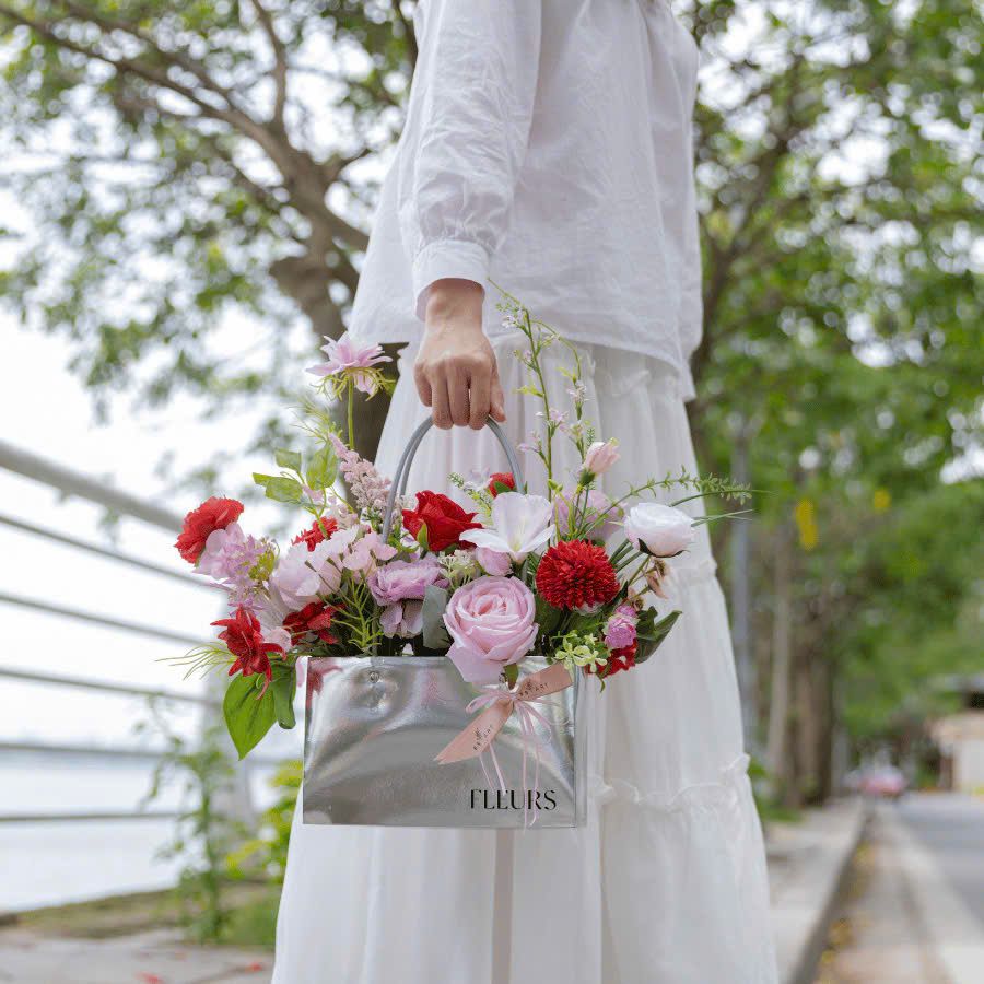  GIỎ FLEURS - HỒNG ĐỎ 