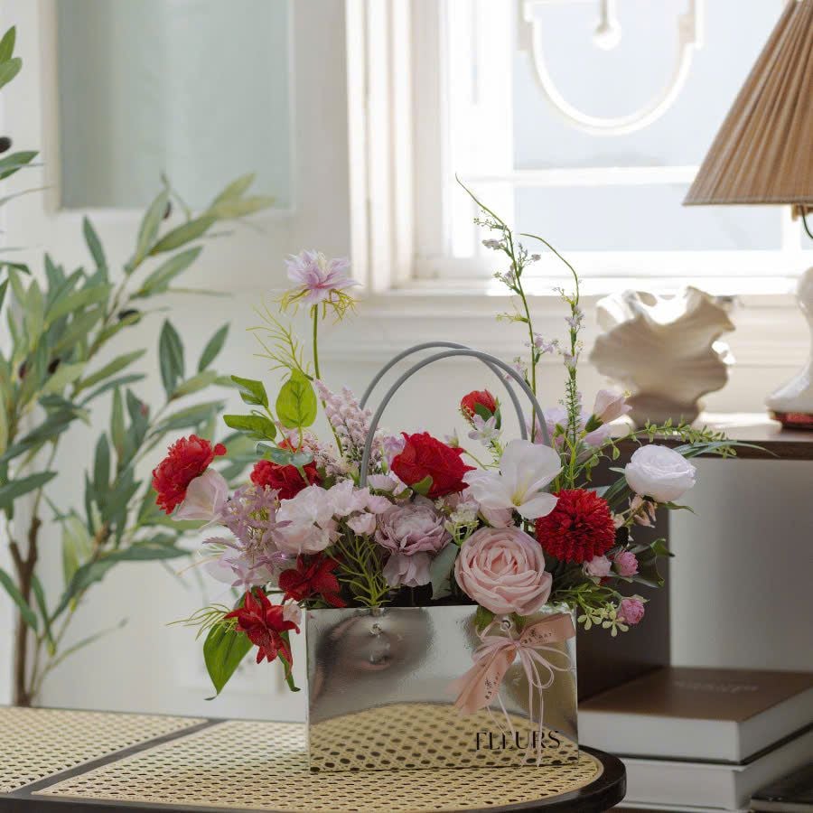 GIỎ FLEURS - HỒNG ĐỎ 